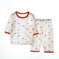 thumbnail image 1 of Odeerbi 2-7Y Toddler Boys Girls Cotton Pajama Set Cute Soft Pajamas Young Children Casual Pajamas Set Spring Seven-point Cuff Airflow Conditioning Clothing Homewear Baby Clothes White, 1 of 3