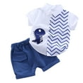 thumbnail image 1 of Odeerbi 2-8 Years Kids Boys Summer Outfits Dinosaur Cotton Short Sleeve Shirt Shorts Set Casual Graphic Solid Color Shirt Two-piece Set Kids Boys Clothes, 1 of 5
