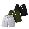thumbnail image 1 of Odeerbi 2-8 Years Toddler Boys 3 PCS Summer Workout Athletic Sports Shorts Casual Solid Color Elastic Waist Beach Shorts, 1 of 4