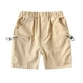 thumbnail image 1 of Odeerbi 2-8 Years Toddler Boys Cargo Shorts Summer Cotton Bermuda Shorts Athletic Sports Shorts Solid Color Elastic Waist Work Pants, 1 of 4