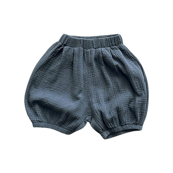 Odeerbi 2-8 Years Toddler Boys Girls Bloomers Diaper Cover Shorts Solid Color Cotton Linen Casual Sports Lantern Shorts