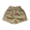 thumbnail image 1 of Odeerbi 2-8 Years Toddler Boys Girls Summer Cotton Shorts Solid Color Casual Shorts with Pockets, 1 of 4