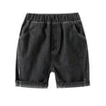 thumbnail image 1 of Odeerbi 2-8 Years Toddler Girls Summer Denim Shorts Solid Color Jean Shorts Casual Elastic Shorts, 1 of 5