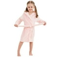 thumbnail image 1 of Odeerbi 2-8Y Kids Boys Girls Flannel Bathrobe Cartoon Kimono Robe Soft Plush Nightgowns Hooded Bathrobe Sleepwear Toddler Plush Robes With Belt Baby Clothes Pink, 1 of 9