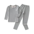 thumbnail image 1 of Odeerbi 2-8Y Toddler Boys Girls 2 Pieces Long Johns Outfits Pajama Sets Warm Pajamas Coat Pants Suit Novelty Long Sleeved Warm Sleepwear Baby Clothes Gray, 1 of 6