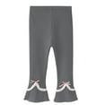 thumbnail image 1 of Odeerbi 2-9 Years Kids Girls Cotton Leggings Stretchy Tights Compression Pants Solid Color Bow Middle Waist Wide Leg Pantyhose, 1 of 4