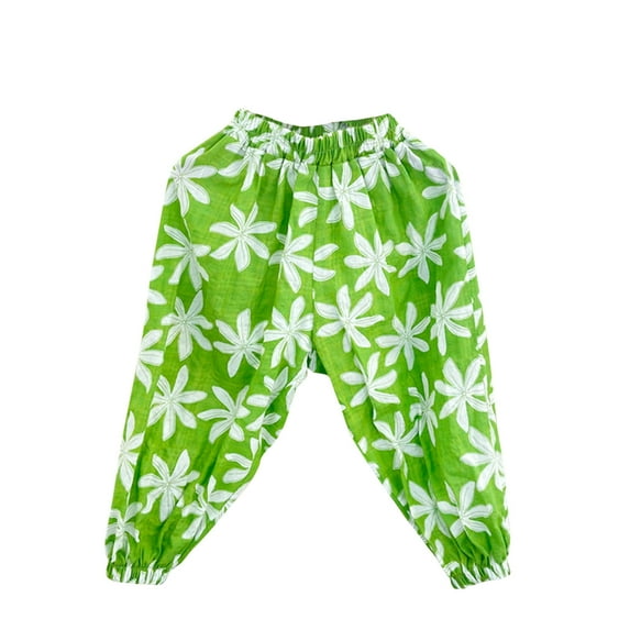 Odeerbi 2-9 Years Toddler Boys Girls Cotton Bloomers Summer Floral Jogger Pants Cute Full Length Lantern Pants Haren Pants