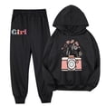 thumbnail image 1 of Odeerbi 2-9 Years Toddler Girls Cotton Outfits Flower Printed Hoodies Sweatpants Two-piece Set Casual Comfortable Long Sleeve Hooded Sweatshirts Toddler Girls Clothes, 1 of 3