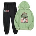 thumbnail image 1 of Odeerbi 2-9 Years Toddler Girls Cotton Outfits Flower Printed Hoodies Sweatpants Two-piece Set Casual Comfortable Long Sleeve Hooded Sweatshirts Toddler Girls Clothes, 1 of 3