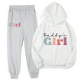 thumbnail image 1 of Odeerbi 2-9 Years Toddler Girls Father's Day Outfits Cotton Hoodies Sweatpants Two-piece Set Casual Comfortable Long Sleeve Hooded Sweatshirts Toddler Girls Clothes, 1 of 3