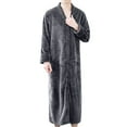thumbnail image 1 of Odeerbi 2025 Couple Robes Autumn And Winter Flannel Thick Loose Zipper Couple Long Bathrobe Home Service Pajamas Gray, 1 of 2
