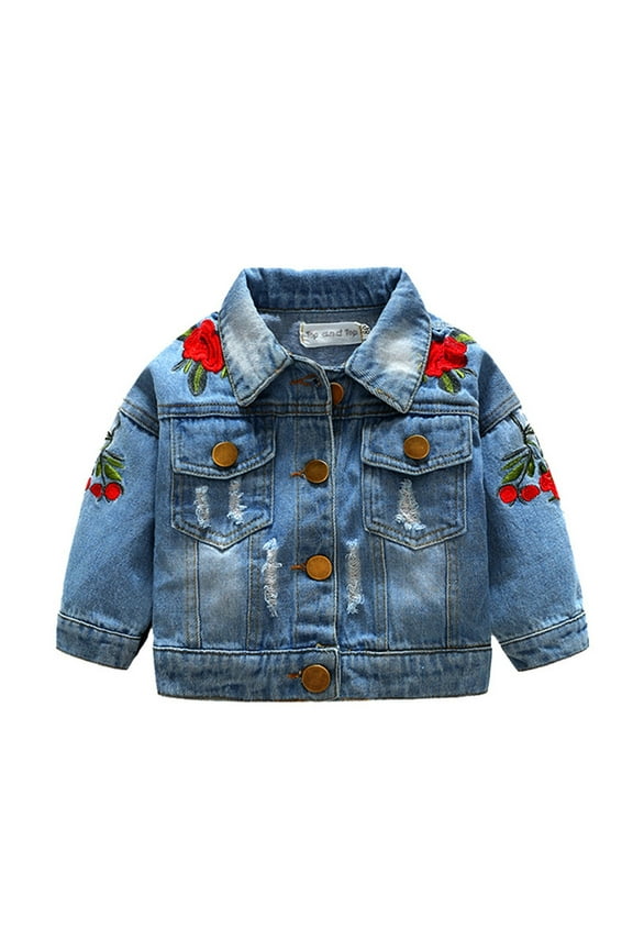 Fashion Kids Coat Boys Girls Thick Coat Denim Print Jacket Clothes Children's Jacket