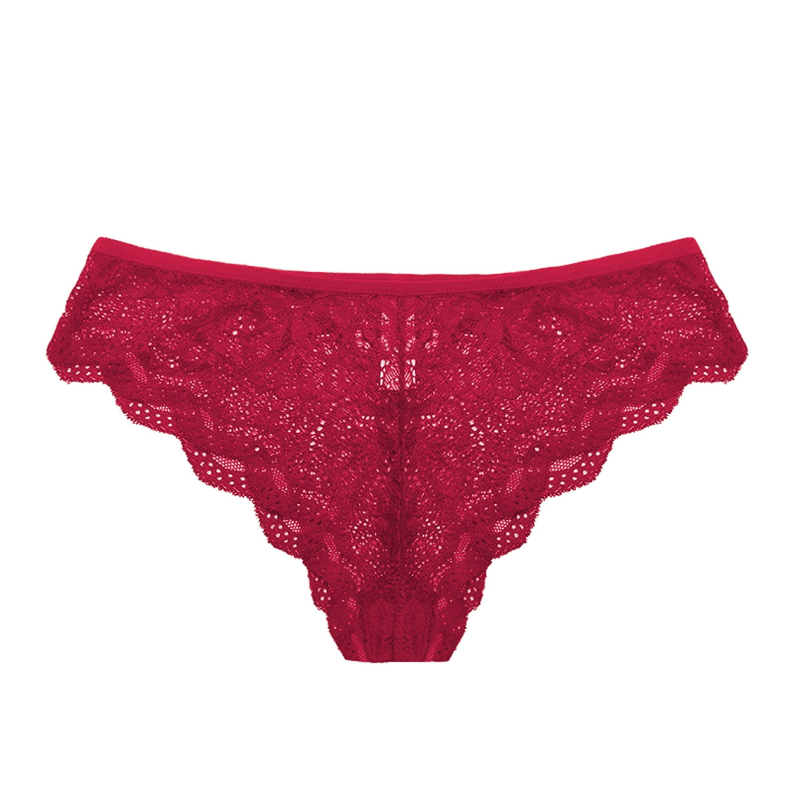 Odeerbi 2024 Lace Briefs Seamless Panty Women Lace Underwear Lingerie  Thongs Panties Ladies Hollow Out Underwear Red 