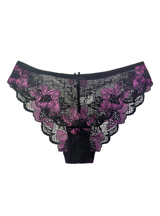 Odeerbi 2024 Lace Briefs Seamless Panty Women Lingerie Thongs Panties Ladies  Hollow Out Underwear Hot Pink 