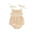 thumbnail image 1 of Odeerbi Newborn Baby Toddler Girls Jumpsuit Double-layer Cotton Crepe Lace-up One-piece Romper, 1 of 8