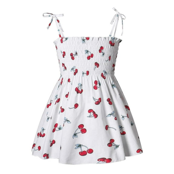 Odeerbi 2025 Summer Toddler Baby Girls Sleeveless Sling Dress Graphic Print Children's Clothing