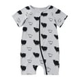 thumbnail image 1 of Odeerbi 2024 Toddler Baby Boys Girls Cute Cartoon Animal Pattern Short Sleeve Double Zipper Romper Jumpsuit, 1 of 9