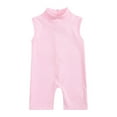thumbnail image 1 of Odeerbi 2024 Toddler Baby Girls Summer Solid Color Back Zip Sleeveless Bodysuit Jumpsuit, 1 of 8