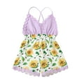 thumbnail image 1 of Odeerbi 2025 Toddler Kids Girl Vest Backless Sunflower Printed Romper Clothes Sunsuit Outfits, 1 of 9