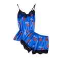 thumbnail image 1 of Odeerbi 2024 Women Pajama Sets Autumn And Winter Sling Nightdress Nightwear Leisure Wear Pajamas Blue, 1 of 9