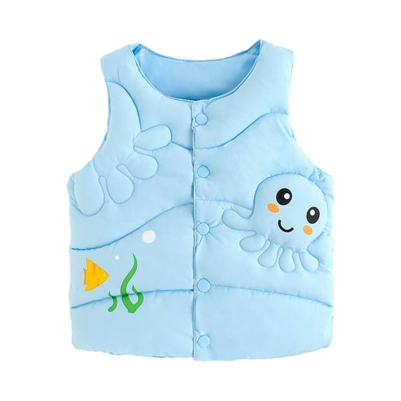 Odeerbi 2025 Autumn Winter Baby Boys Girls Warm Cardigan Vest Lightweight Down Cotton Vest