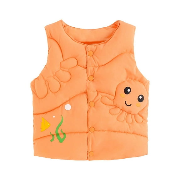Odeerbi 2025 Autumn Winter Baby Boys Girls Warm Cardigan Vest Lightweight Down Cotton Vest