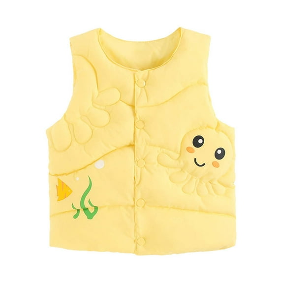 Odeerbi 2025 Autumn Winter Baby Boys Girls Warm Cardigan Vest Lightweight Down Cotton Vest