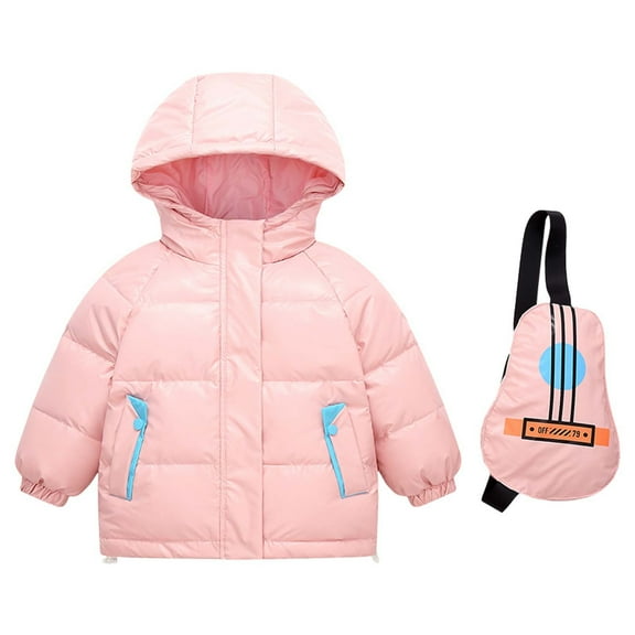 Odeerbi 2025 Autumn Winter Baby Boys Girls With Guitar Satchel Windproof Rainproof Hooded Down Jacket