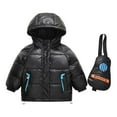 thumbnail image 1 of Odeerbi 2025 Autumn Winter Baby Boys Girls With Guitar Satchel Windproof Rainproof Hooded Down Jacket, 1 of 4