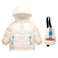 thumbnail image 1 of Odeerbi 2025 Autumn Winter Baby Boys Girls With Guitar Satchel Windproof Rainproof Hooded Down Jacket, 1 of 4