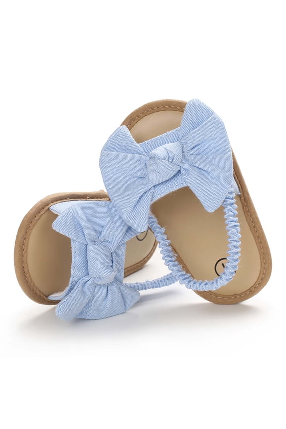 2025 Babies First Walkers Baby Girls Bow Knot Sandals Cute Summer Flat Princess Shoes Infant First Walkers