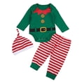 thumbnail image 1 of Odeerbi 2025 Baby Boys Girls Autumn Christmas Clothes Set Toddler Romper Pant Hat Outfits Clothes, 1 of 7