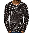 thumbnail image 1 of Odeerbi 2025 Long Sleeve Graphic T-Shirts for Men Round Neck Printing T-Shirt Blouse Black, 1 of 3