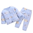 thumbnail image 1 of Odeerbi Newborn Baby Boy Girl Cute Print Flannel Multicolor Cardigan Flannel Suit, 1 of 3