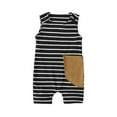 thumbnail image 1 of Odeerbi 2025 Summer Toddler Baby Girl Boy Strip Cloth Striped Sleeveless Jumpsuit Romper, 1 of 9