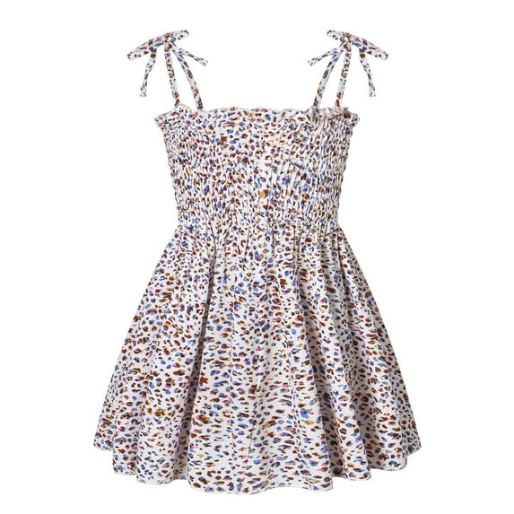 Odeerbi 2025 Summer Toddler Baby Girls Sleeveless Sling Dress Graphic Print Children's Clothing