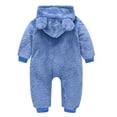 thumbnail image 1 of Odeerbi Toddler Baby Boys Girls Color Plush Cute Bear Ears Winter Thick Jumpsuit Romper, 1 of 4
