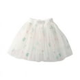 thumbnail image 1 of Odeerbi 2025 Toddler Girls Cute Party Dance outfit Solid Color Net Yarn Crimping Flowers Embroidery Tulle Skirt, 1 of 4