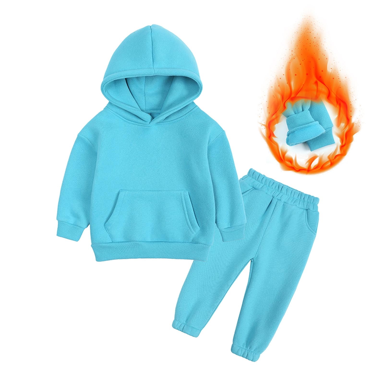 Odeerbi 2PCS Outfits Kids Sports Tracksuits Long Sleeve Pullover Hoodies Sweatshirt And Sweatpants Fall Winter Suit