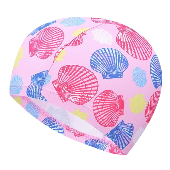 Odeerbi 3-10 Years Kids Boys Girls Beach Swim Cap Hawaiian Floral Swimming Hat Children's Quick Drying Swimming Cap Comfortable Cloth Cap Summer Swimming Elastic Cap