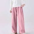 thumbnail image 1 of Odeerbi 3-10 Years Kids Boys Girls Corduroy Wide Leg Sweatpants Solid Color Loose Elastic Waisted Casual Pants, 1 of 4
