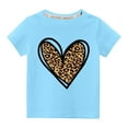 thumbnail image 1 of Odeerbi 3-10Y Kids Boys Girls Cute Print Cotton T-shirt Summer Toddler Fashion Cute Round Neck Print Short Sleeve Tops Baby Clothes Blue, 1 of 4