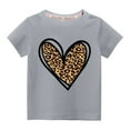 thumbnail image 1 of Odeerbi 3-10Y Kids Boys Girls Cute Print Cotton T-shirt Summer Toddler Fashion Cute Round Neck Print Short Sleeve Tops Baby Clothes Gray, 1 of 4