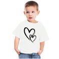 thumbnail image 1 of Odeerbi 3-10Y Kids Boys Girls Valentine's Day Cotton T-shirt Toddler Fashion Cute Round Neck Print Tee Short Sleeve Tops Baby Clothes White, 1 of 5