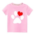 thumbnail image 1 of Odeerbi 3-10Y Toddler Boys Girls Cute Print Cotton T-shirt Summer Kids Fashion Cute Round Neck Print Short Sleeve Tops Baby Clothes Pink, 1 of 4