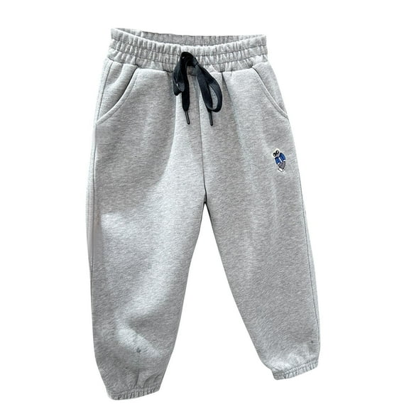 Odeerbi 3-12 Years Kids Boys Cotton Sweatpants Workout Athletic Sports Jogger Pants Spring Casual Elastic Waist Drawstring Joggers