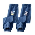 thumbnail image 1 of Odeerbi 3-12 Years Kids Girls 2 PCS Jeans Cute Rabbit Print Denim Pants Handsome Loose Casual Outerwear Cowboy Pants, 1 of 6