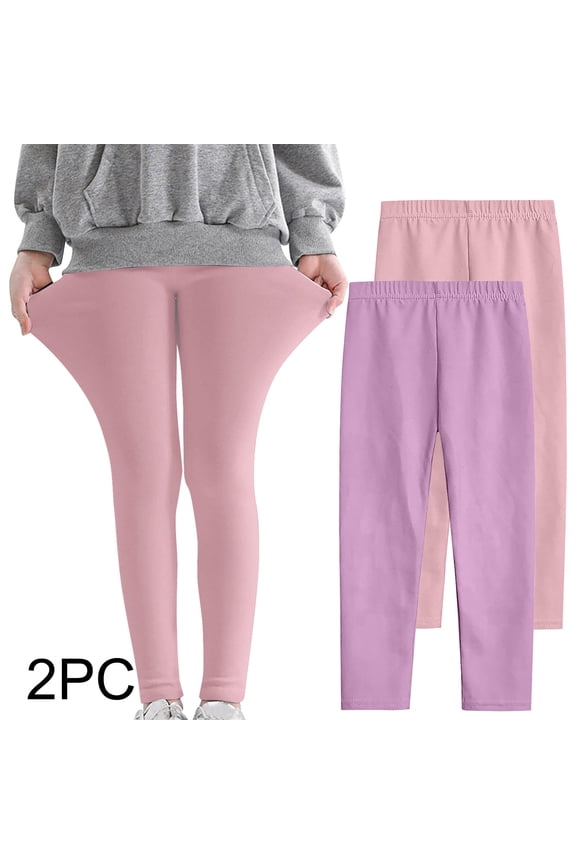 3-12 Years Kids Girls 2 PCS Leggings Stretchy Tights Lycra Compression Pants Comfortable Softness Breathable Pantyhose