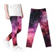 thumbnail image 1 of Odeerbi 3-12 Years Kids Girls Leggings Starry Sky Print Stretchy Tights Compression Pants Starlit High Waist Soft Pantyhose, 1 of 4