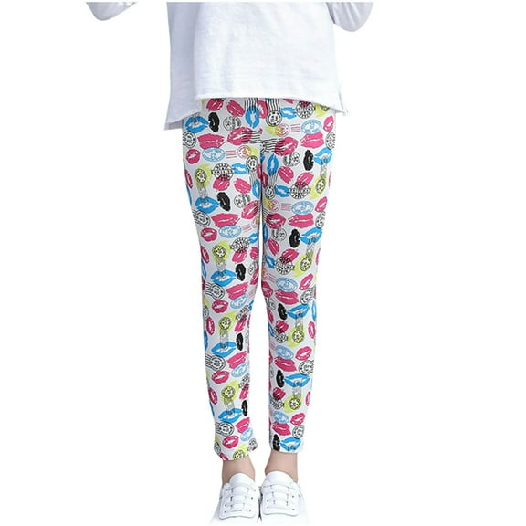 Odeerbi 3-12 Years Kids Girls Yoga Leggings Floral Workout Dance Athletic Sports Pants Summer Comfortable Cute High Waist Pants